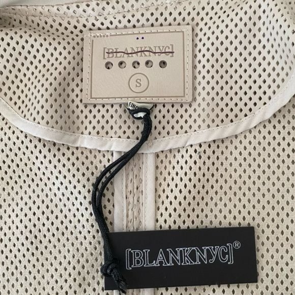 Free People Blank NYC Imelda Perforated Moto Jacket Cream Size Small NWT - Picture 13 of 15